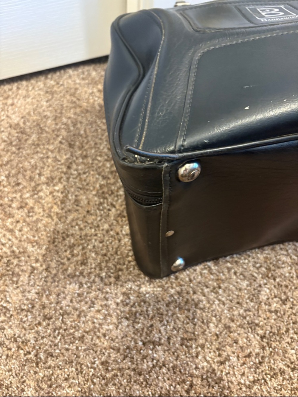 Brunswick Black Leather Duffel Bowling Bag - Picture 5 of 13
